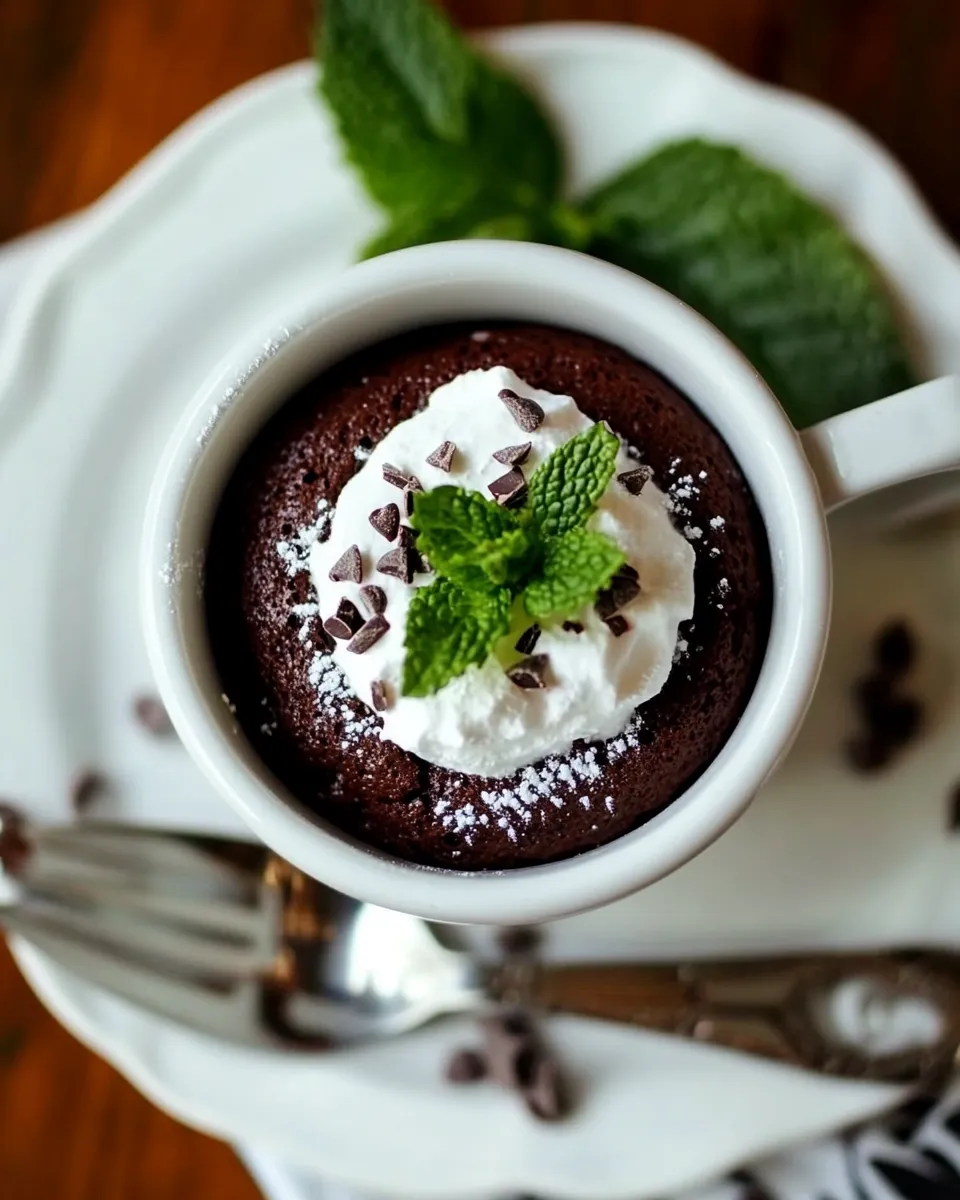 Homemade Double Chocolate Mint Mug Cake photo