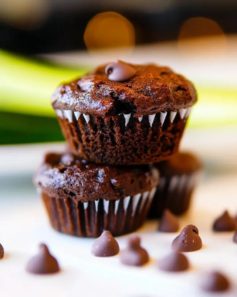 Homemade Double Chocolate Zucchini Muffins photo