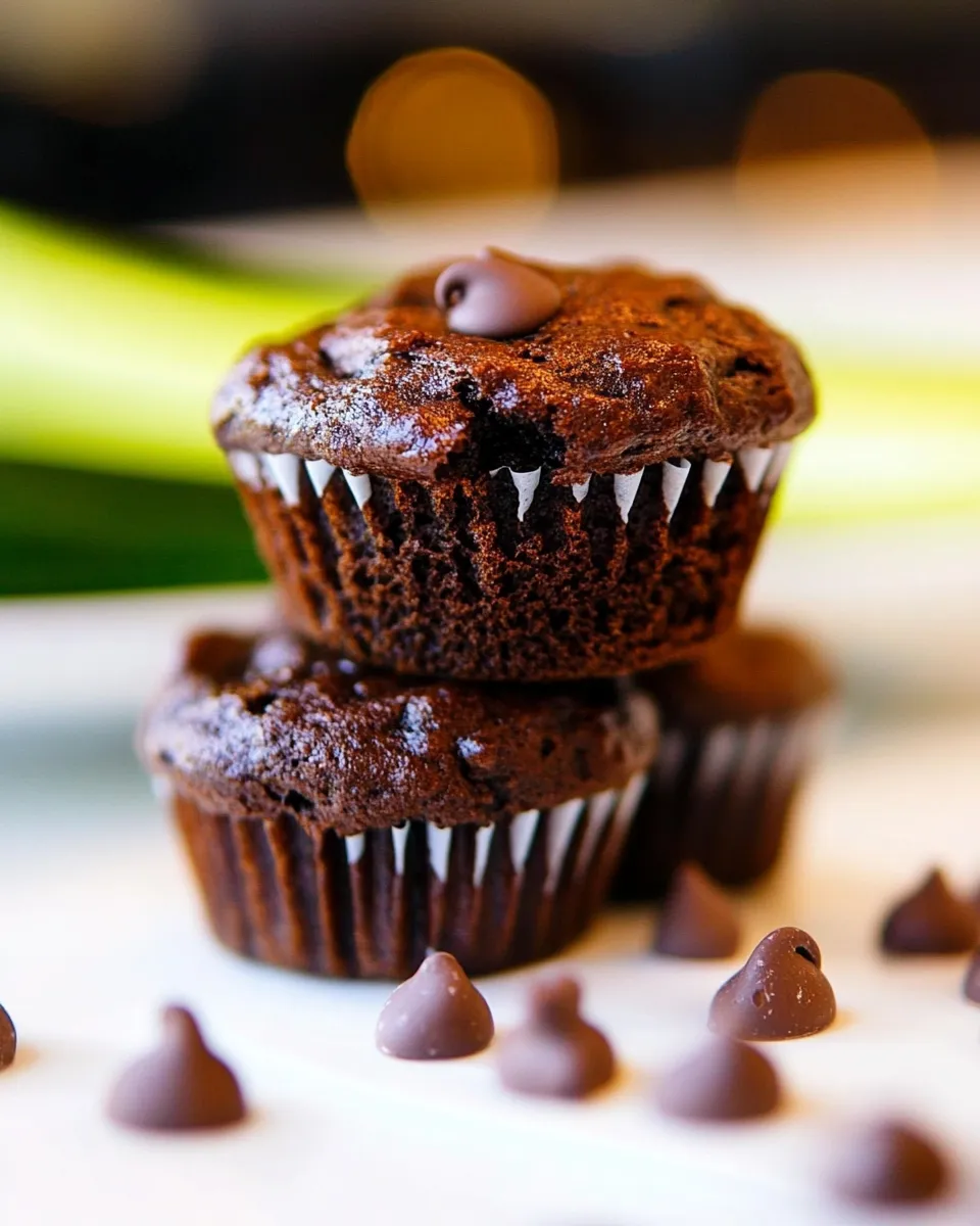 Homemade Double Chocolate Zucchini Muffins photo