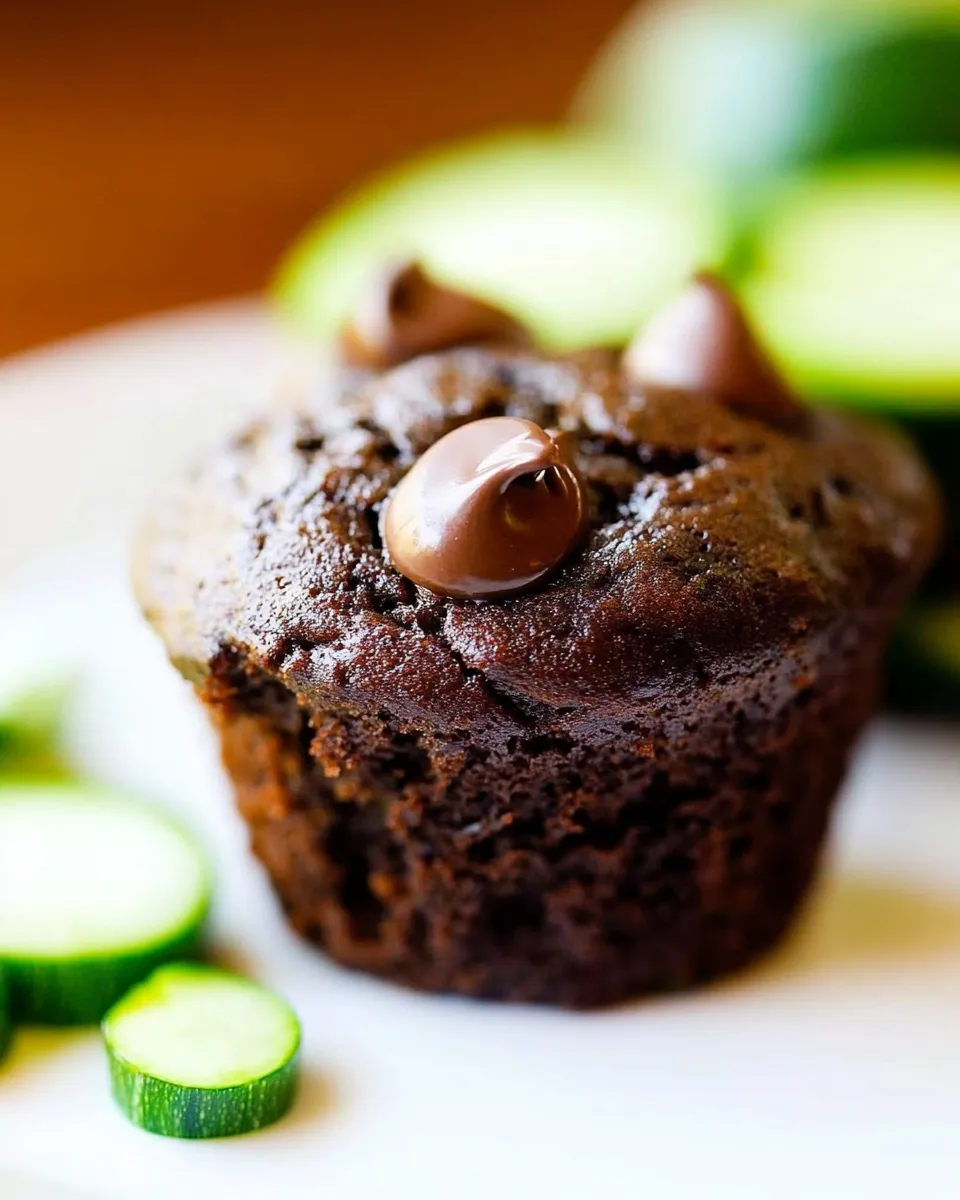 Delicious Double Chocolate Zucchini Muffins shot