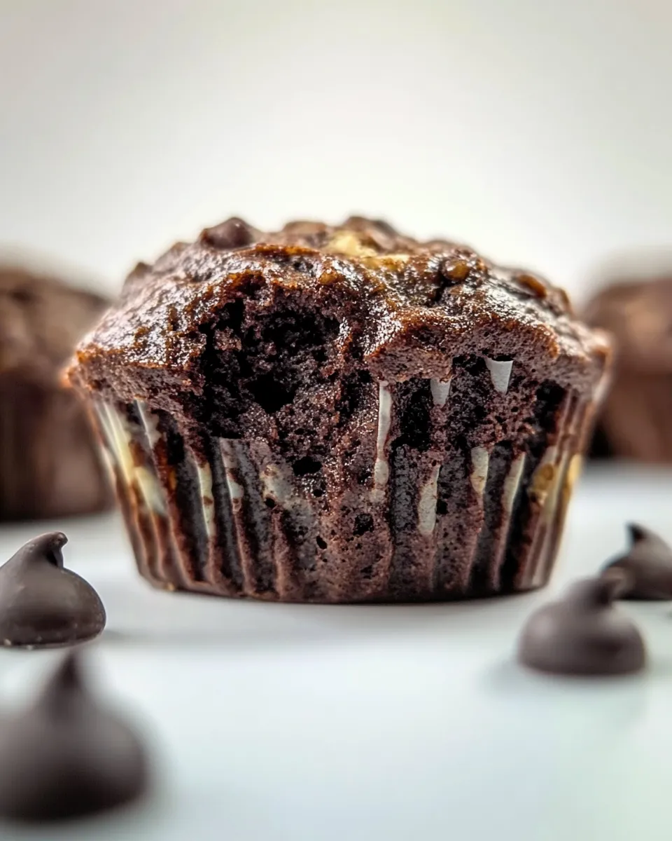 Simple Double Chocolate Zucchini Muffins. photo