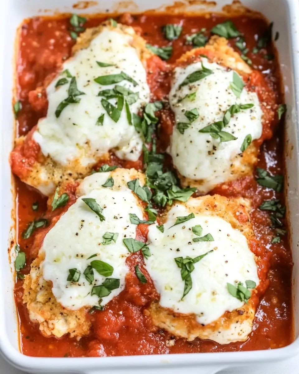 Quick Easy Baked Chicken Parmesan dish photo