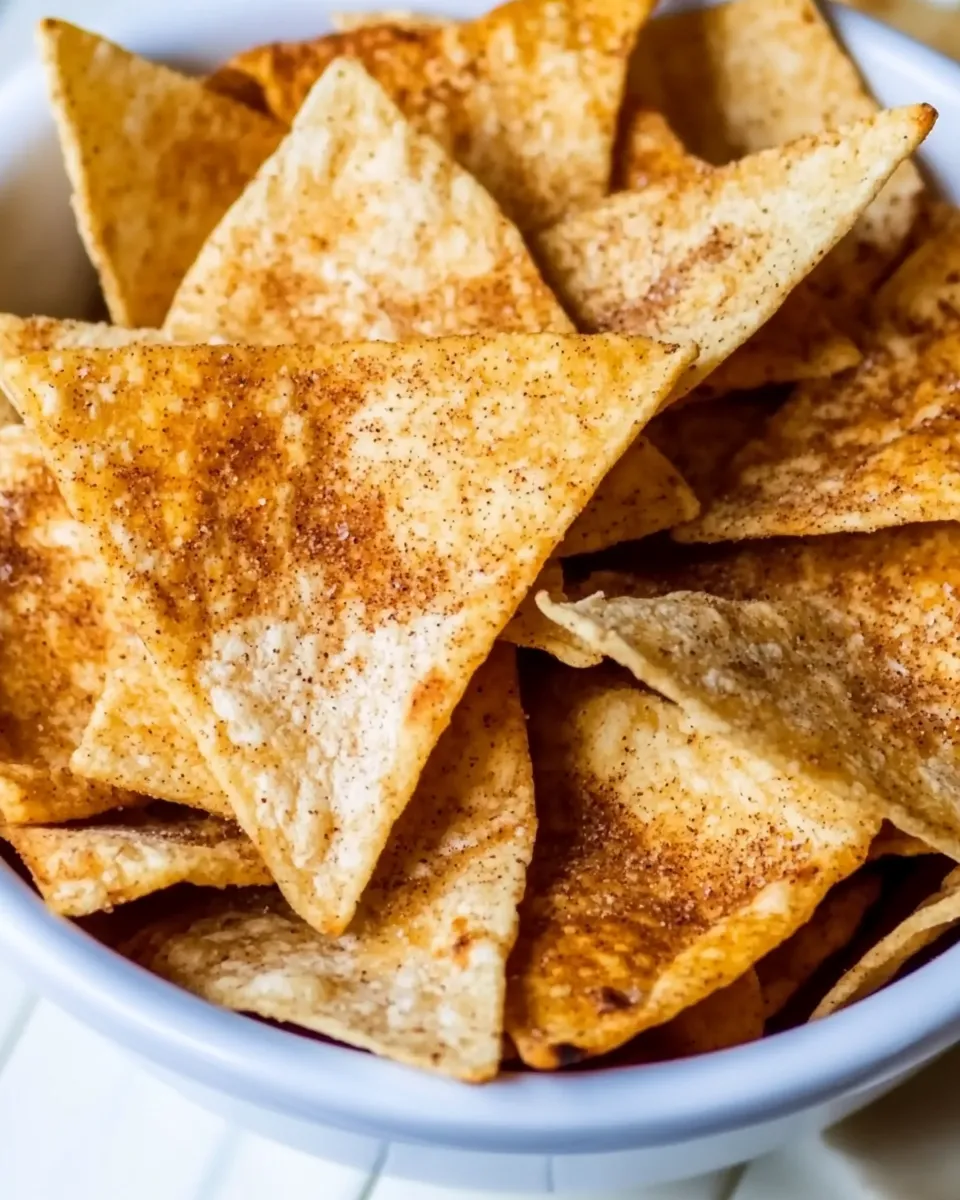 Classic Easy Baked Cinnamon Tortilla Chips Recipe image