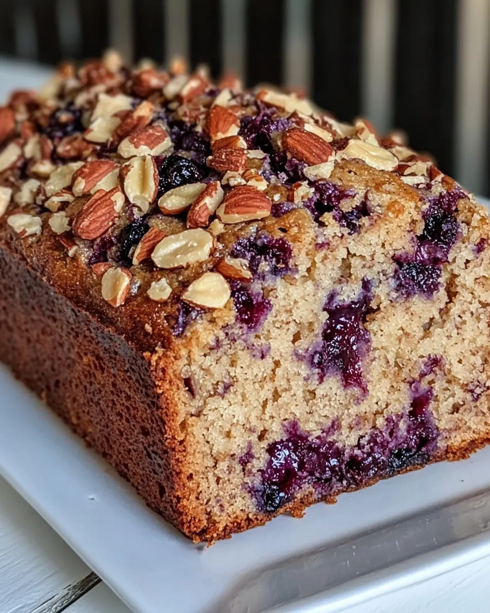 Classic Easy Blueberry Banana Bread With Toasted Nuts image
