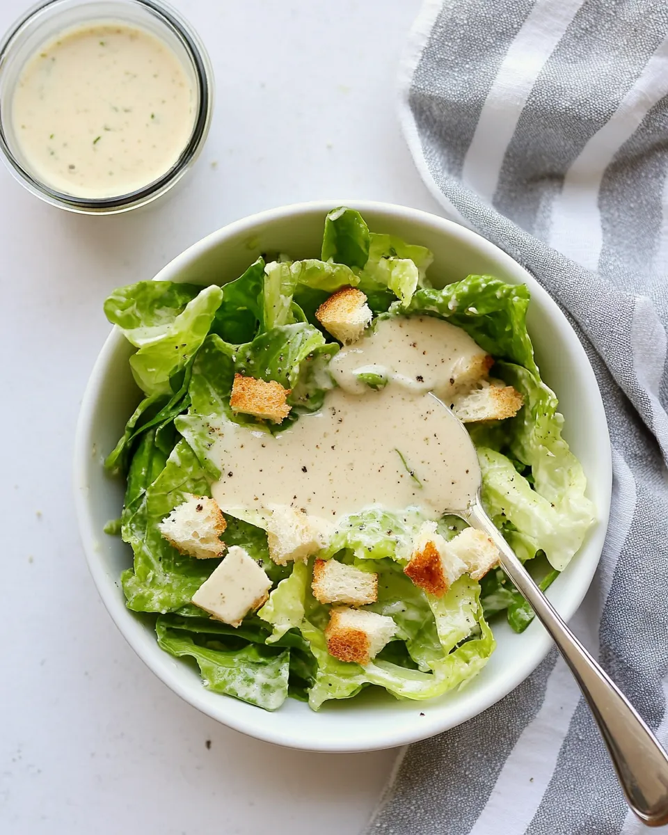 Quick Easy Caesar Dressing Recipe shot