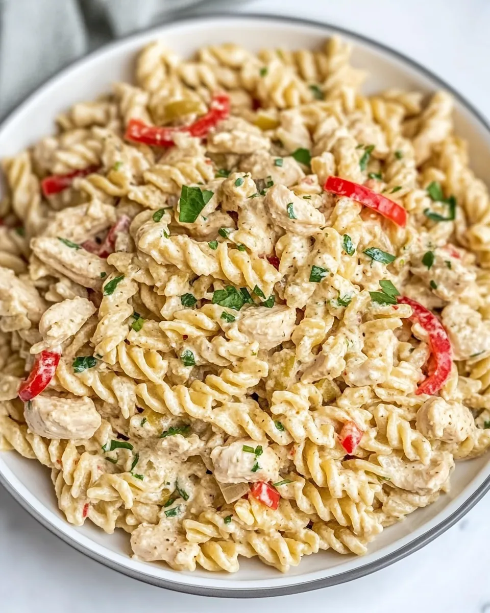 Classic Easy Creamy Chicken Pasta With Bell Peppers image