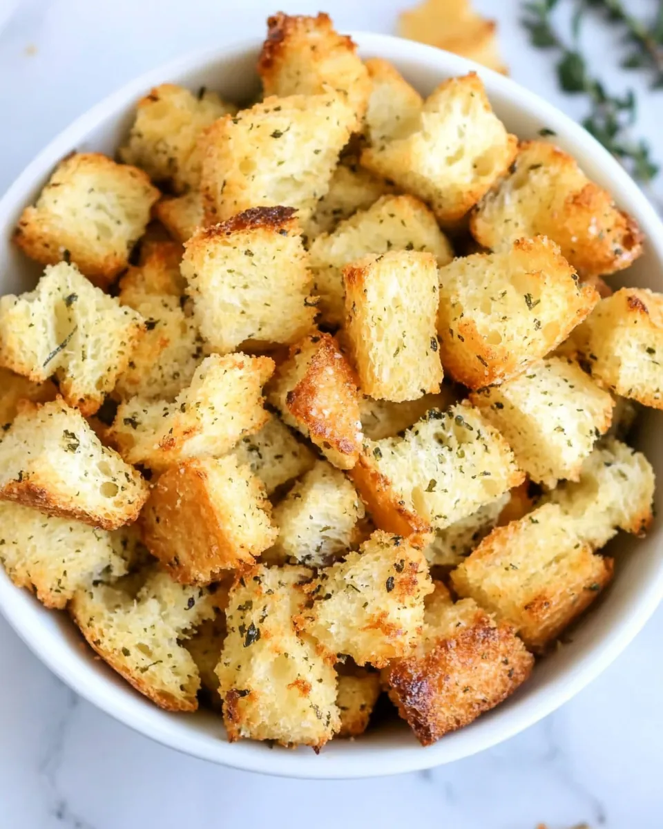 Quick Easy Homemade Croutons shot