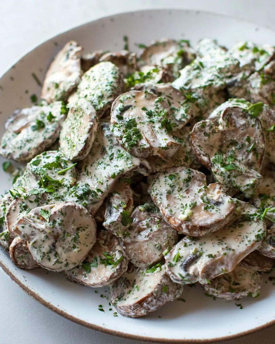 Homemade Easy Mushroom Salad with Herbs photo