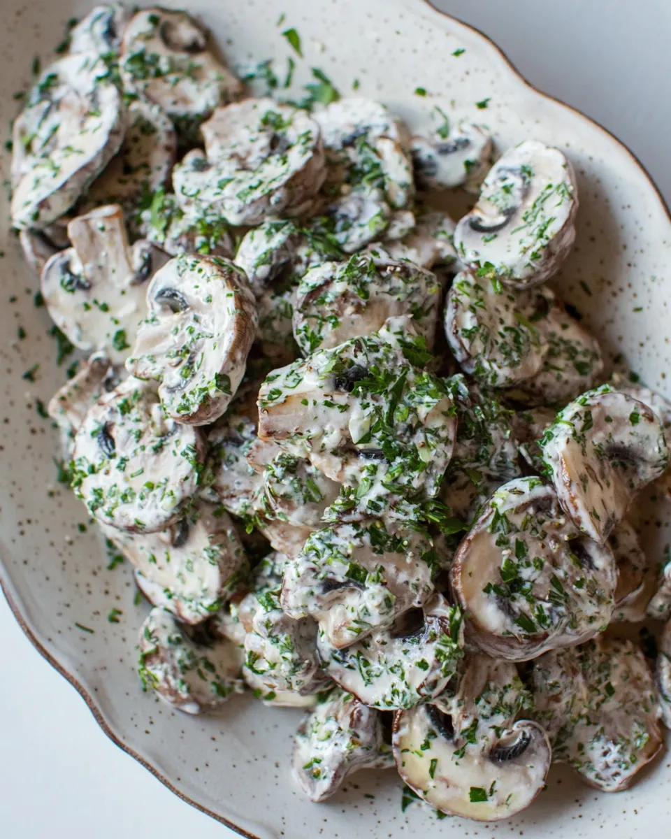 Quick Easy Mushroom Salad with Herbs shot