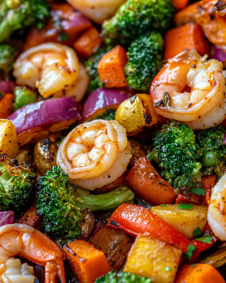 Delicious Easy One Pan Roasted Shrimp and Veggies shot