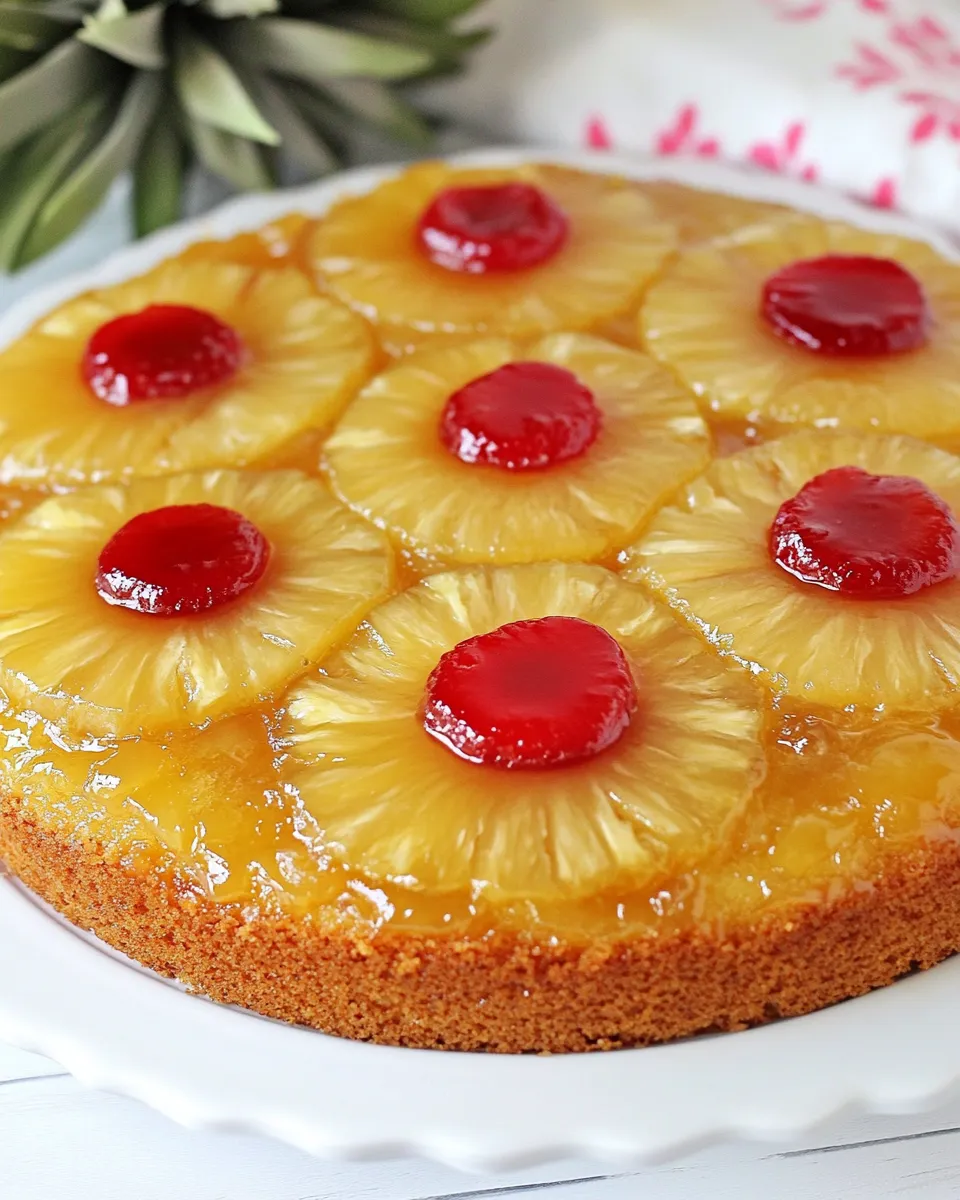 Quick Easy Pineapple Upside Down Cake shot