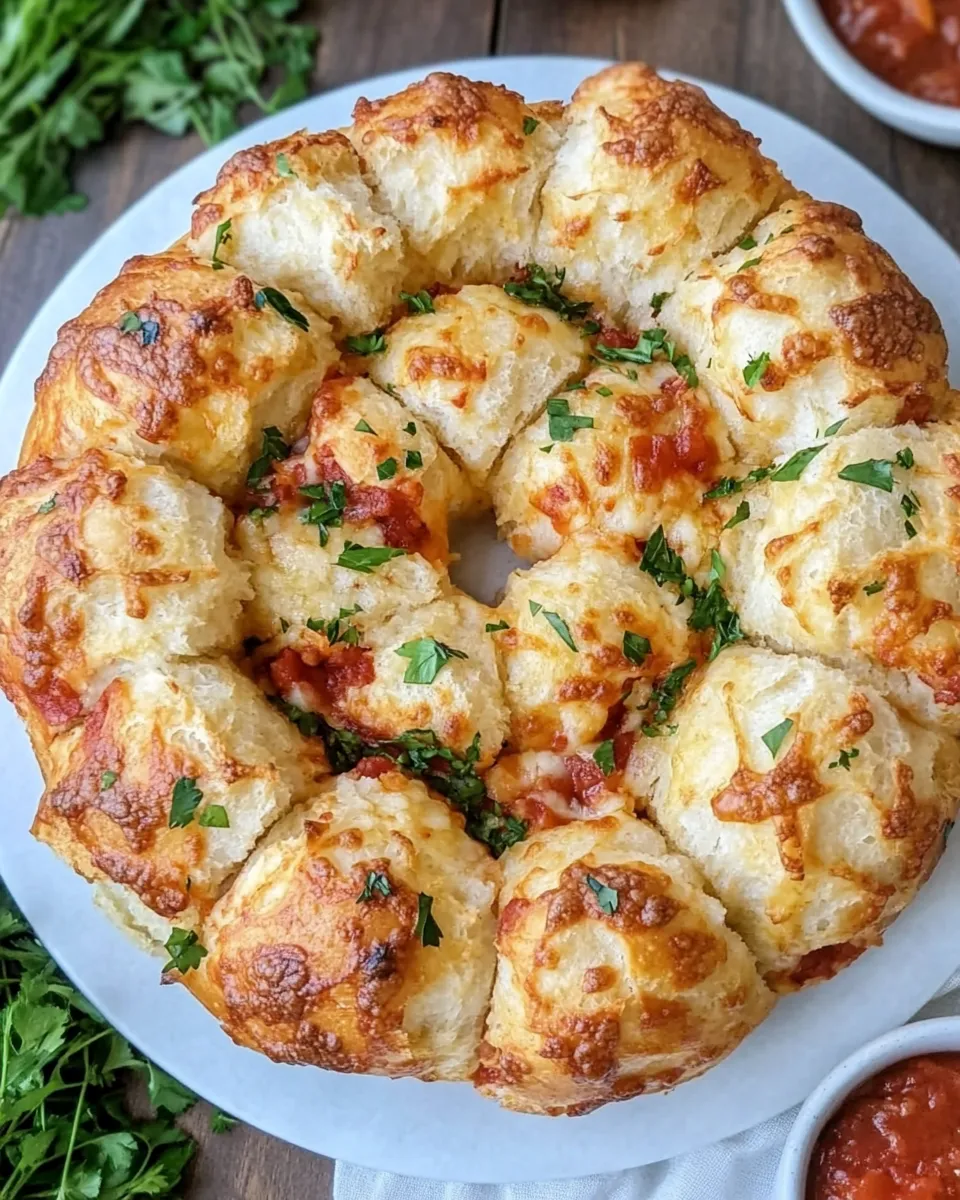 Delicious Easy Pull-Apart Pizza Bread shot