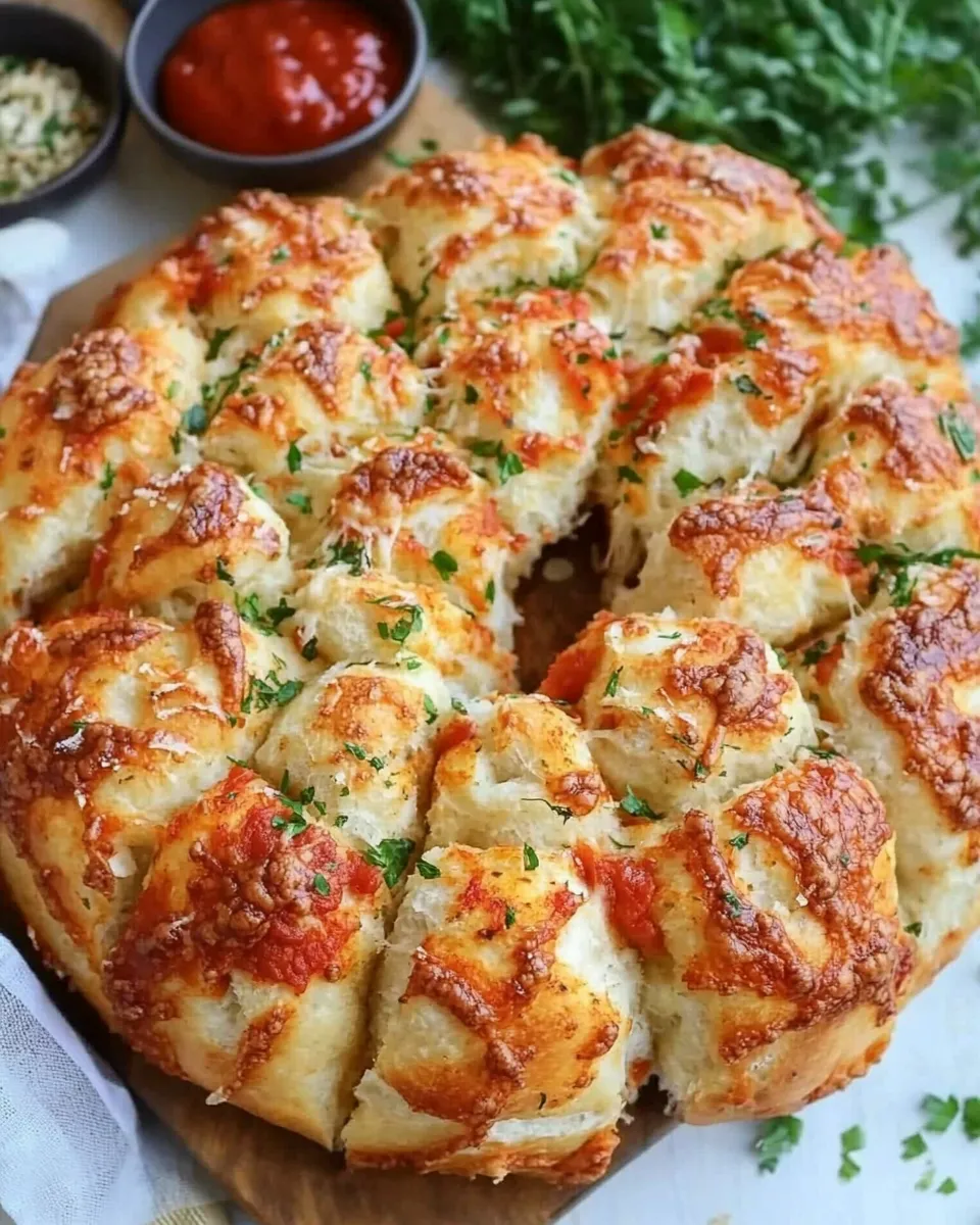 Quick Easy Pull-Apart Pizza Bread recipe image