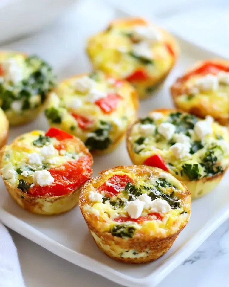 Homemade Egg Muffins with Kale, Roasted Red Peppers, and Feta Cheese photo