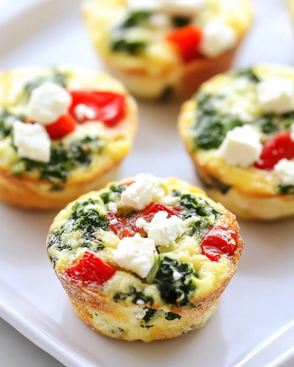 Classic Egg Muffins with Kale, Roasted Red Peppers, and Feta Cheese image