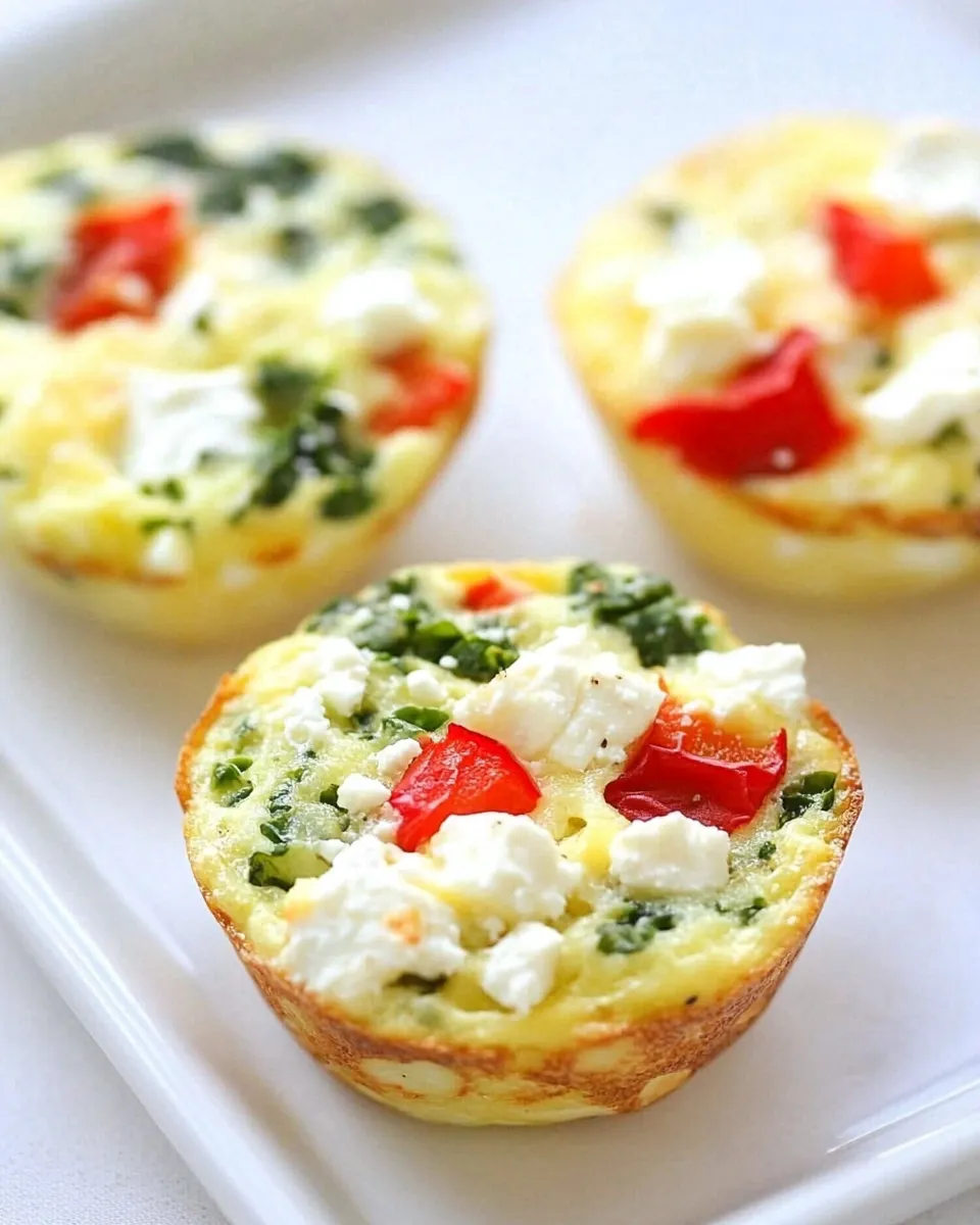 Delicious Egg Muffins with Kale, Roasted Red Peppers, and Feta Cheese shot