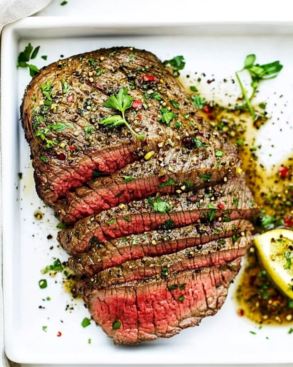 Delicious Flat Iron Steak shot