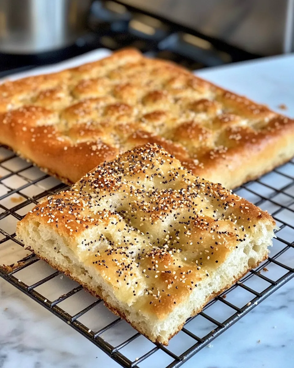 Delicious Focaccia Bread With Everything Bagel Seasoning From Trader Joes shot