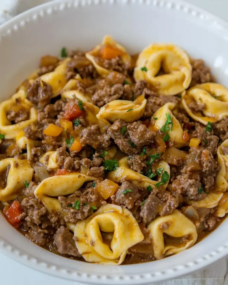 Homemade French Onion Beef and Tortellini photo