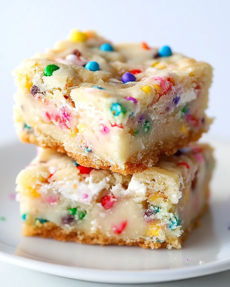 Homemade Funfetti Cheesecake Sugar Cookie Bars Recipe photo
