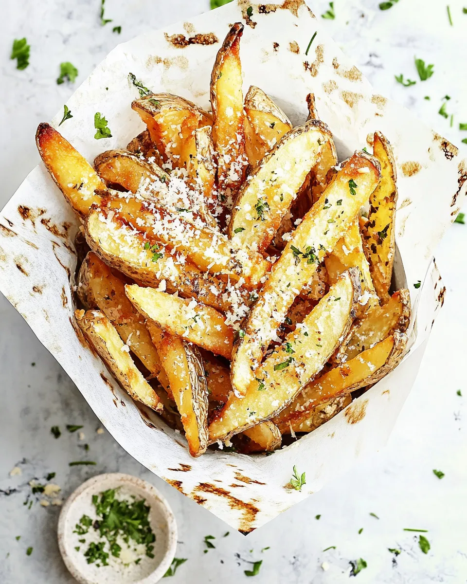 Delicious Garlic-Parmesan Fries shot
