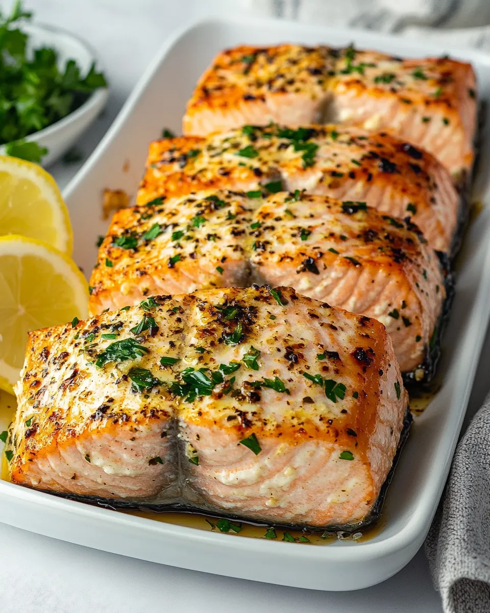 Delicious Garlic Butter Roasted Salmon image