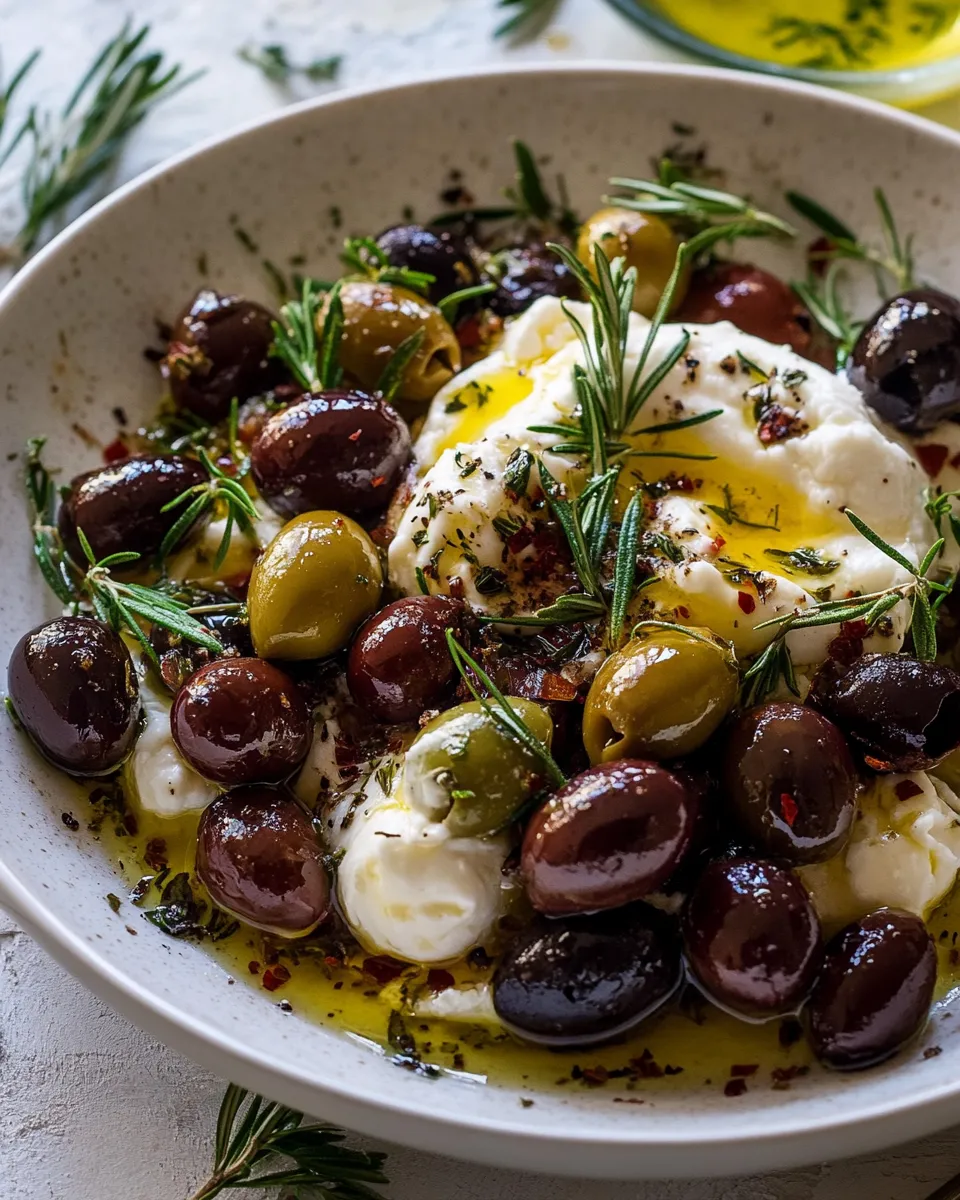 Ultimate Garlic Herb Roasted Olives with Burrata. image