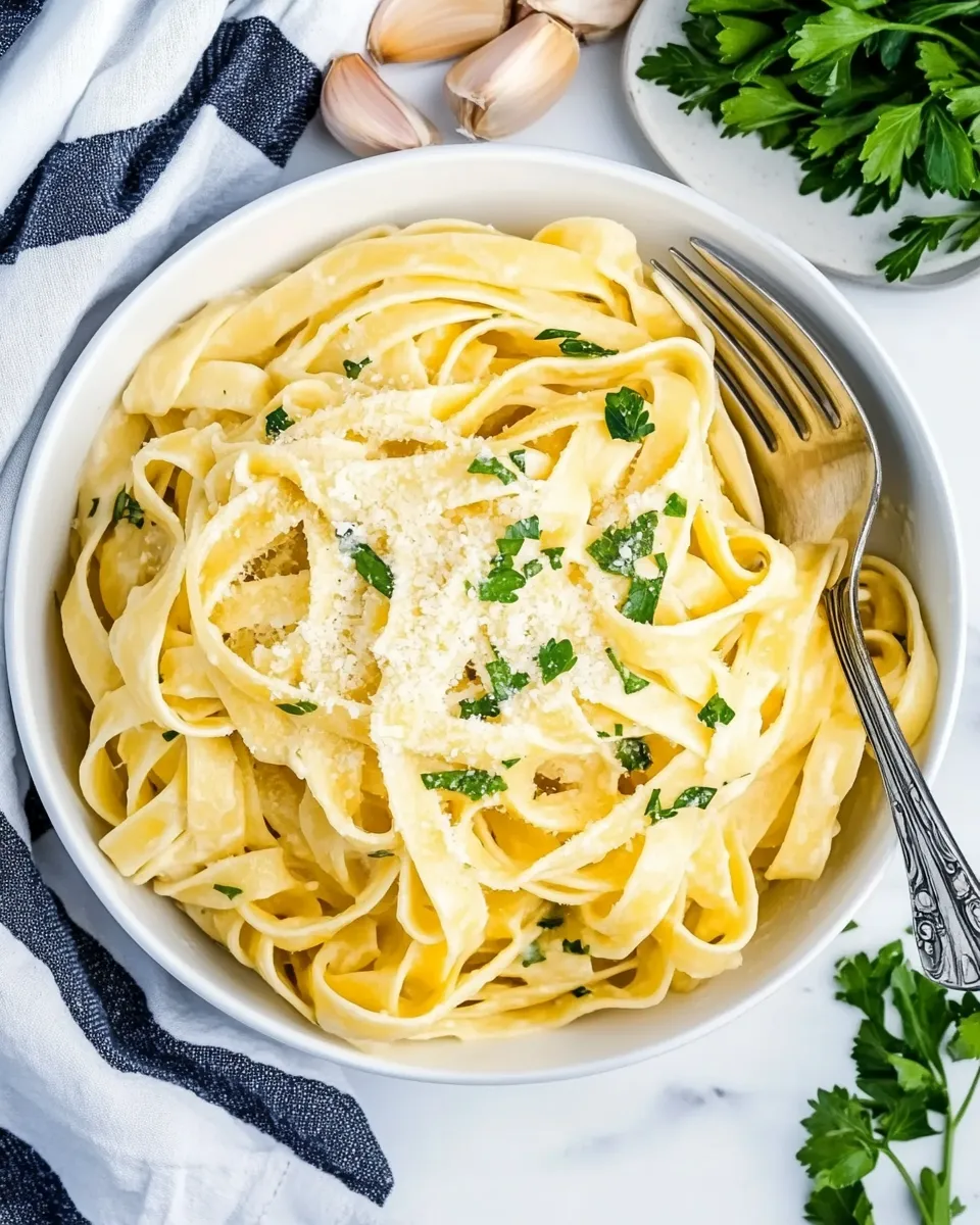 Delicious Garlic Parsley Pasta shot