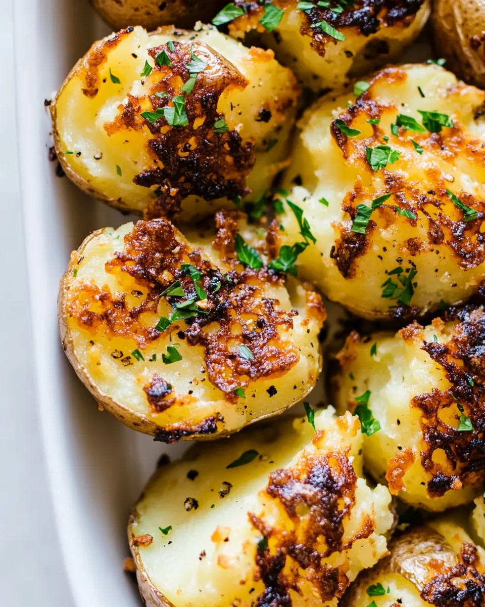 Delicious Garlic Ranch Smashed Potatoes shot