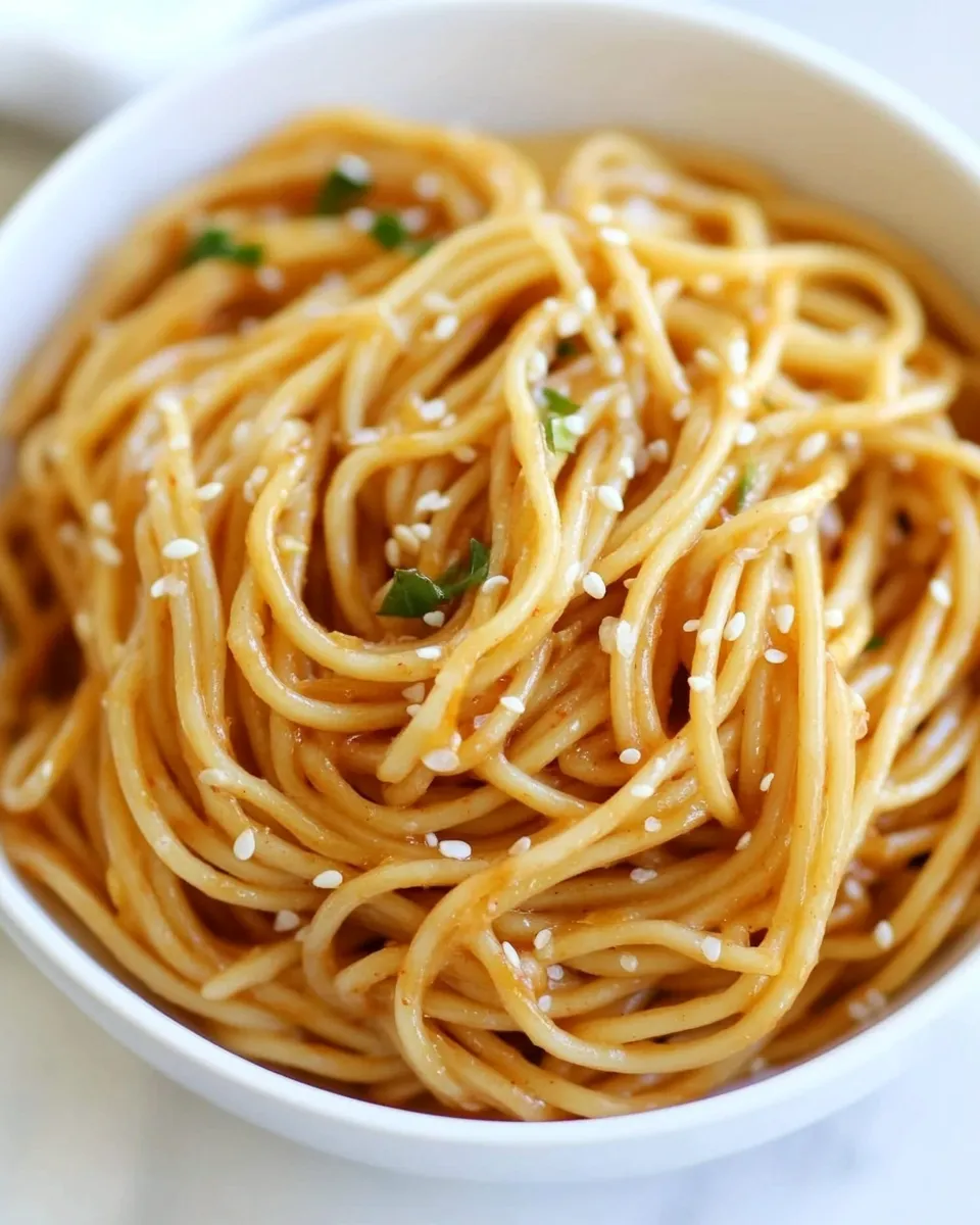 Best Garlic Sriracha Noodles shot