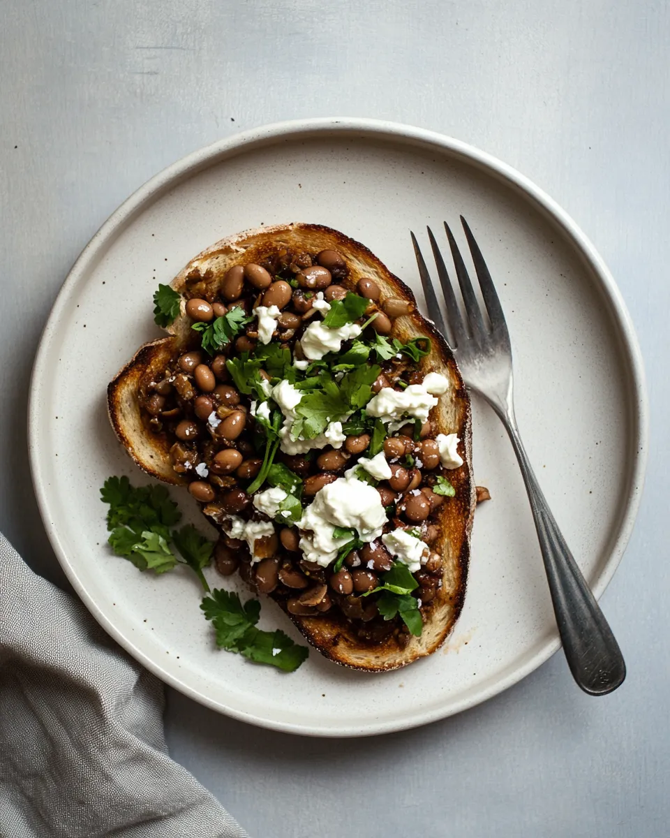 Delicious Garlicky Bean Toast shot