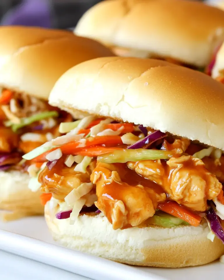 Homemade General Tsos Chicken Sliders With Crunchy Slaw photo