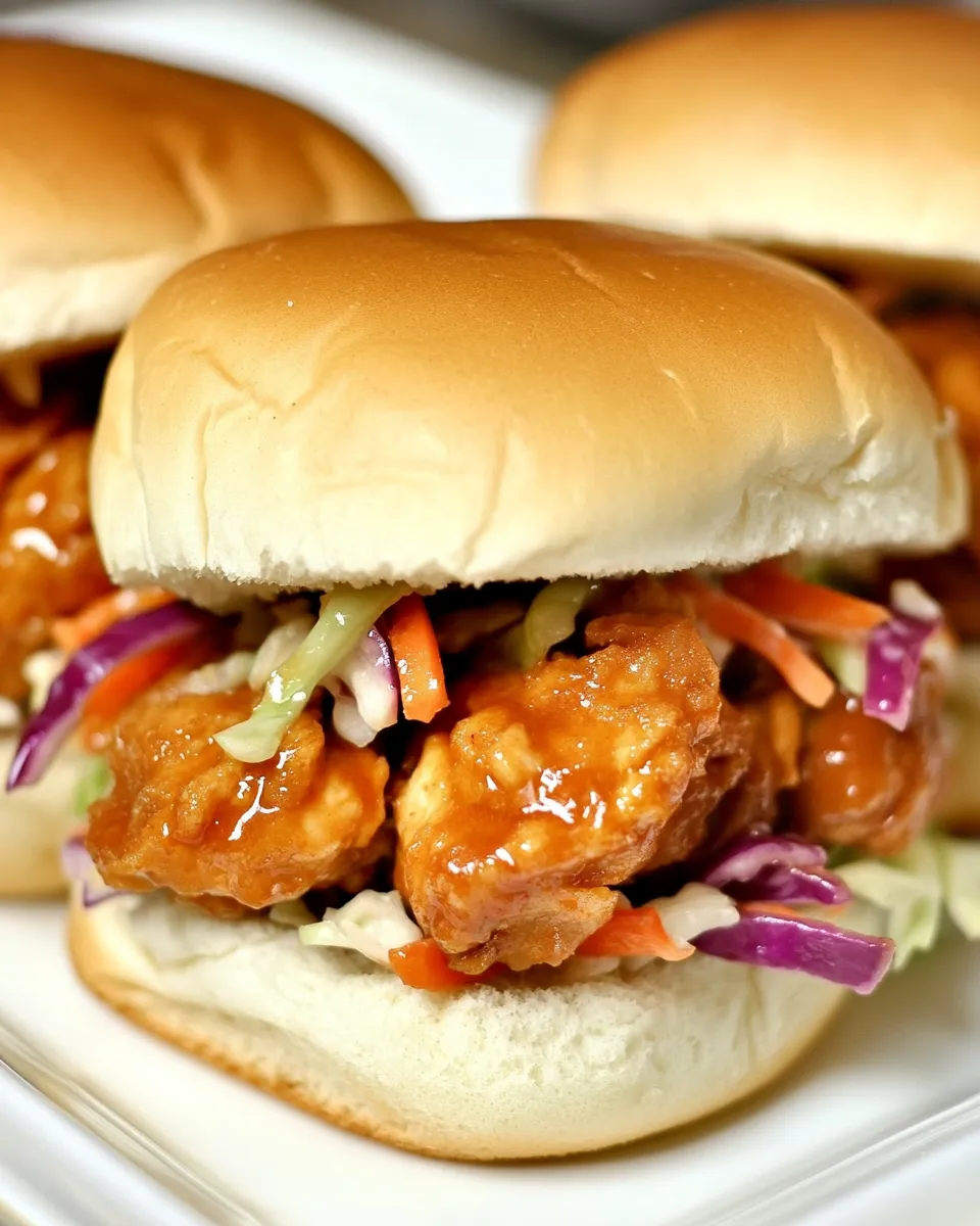 Classic General Tsos Chicken Sliders With Crunchy Slaw image