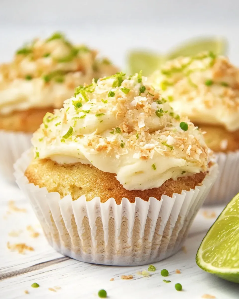 Classic Glazed Coconut Lime Cupcakes image