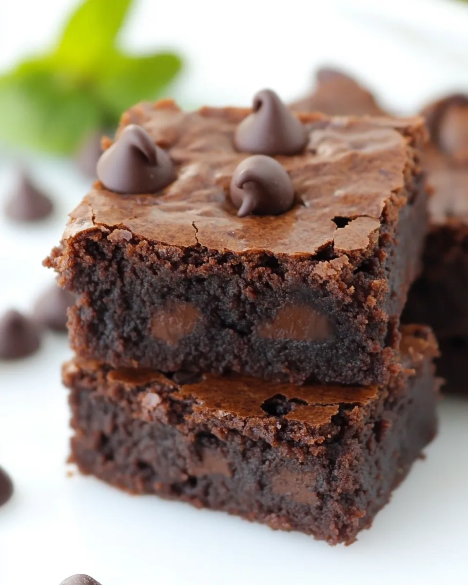 Easy Gluten-Free Mint Chocolate Chip Brownies image