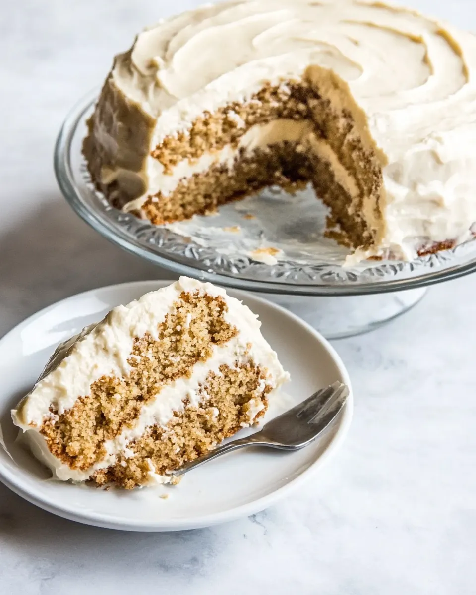 Homemade Grain-Free Banana Cake with Cashew Cream Cheese Frosting photo