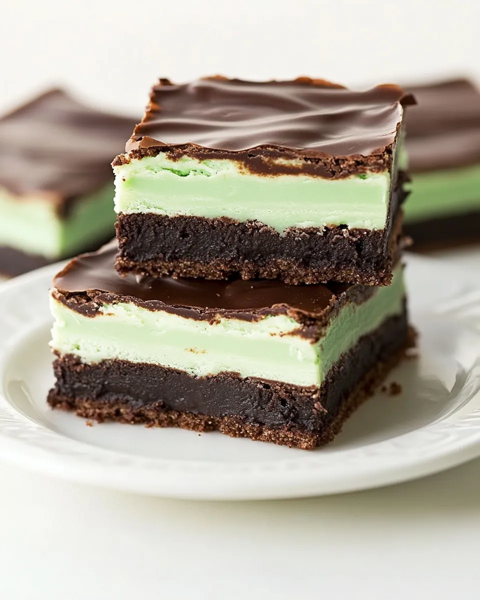 Homemade Grasshopper Brownie Bars photo