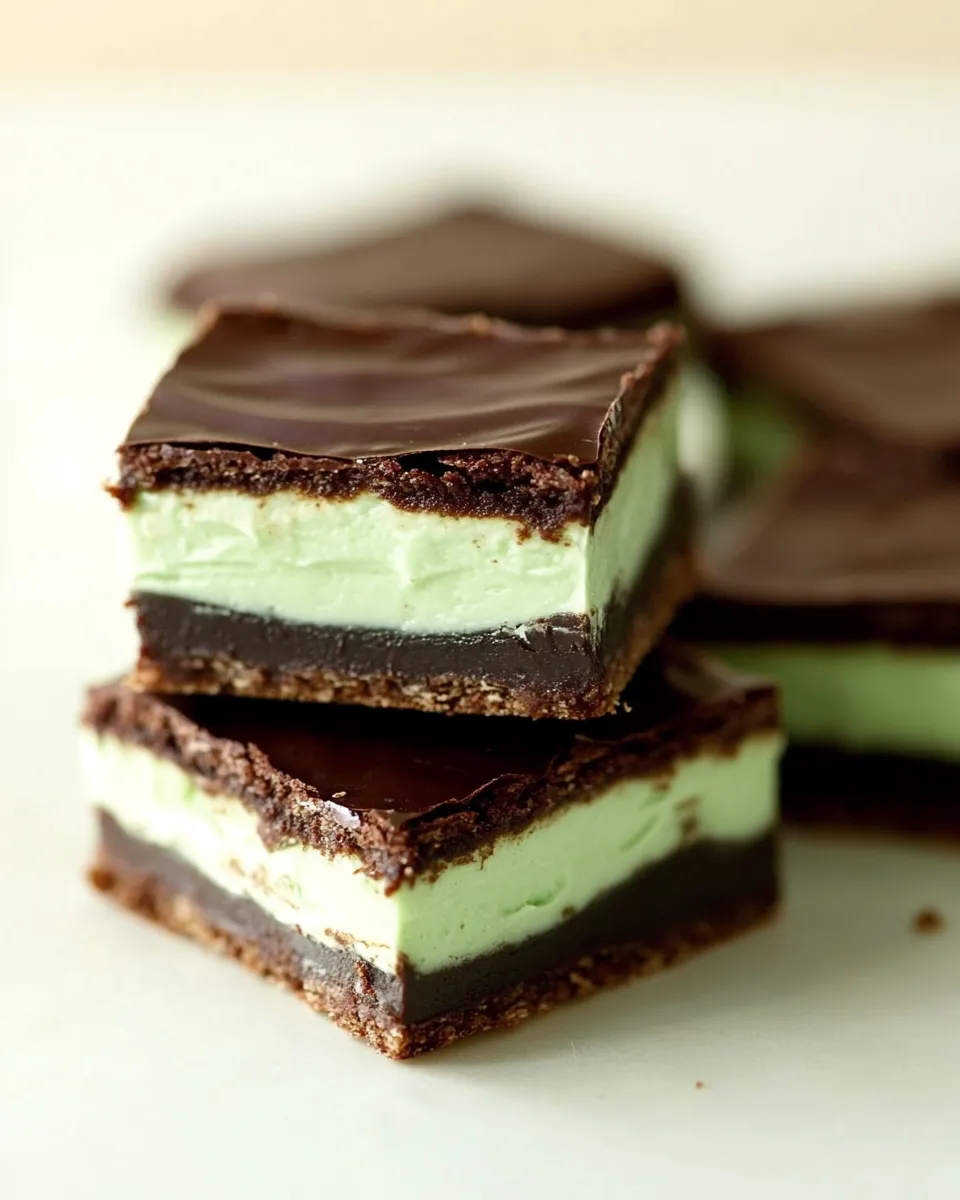 Easy Grasshopper Brownie Bars recipe photo
