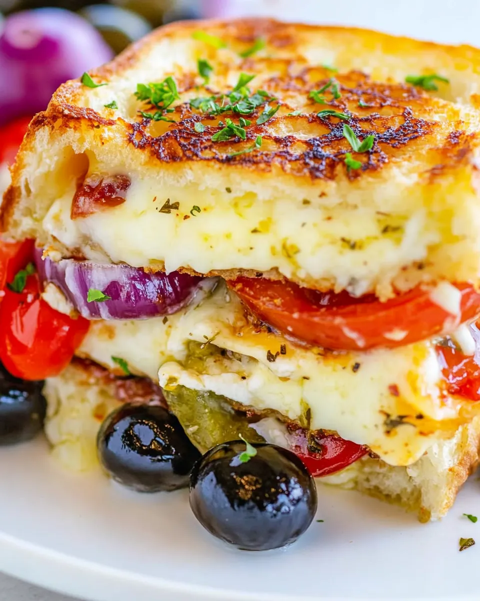 Delicious Greek Grilled Cheese shot