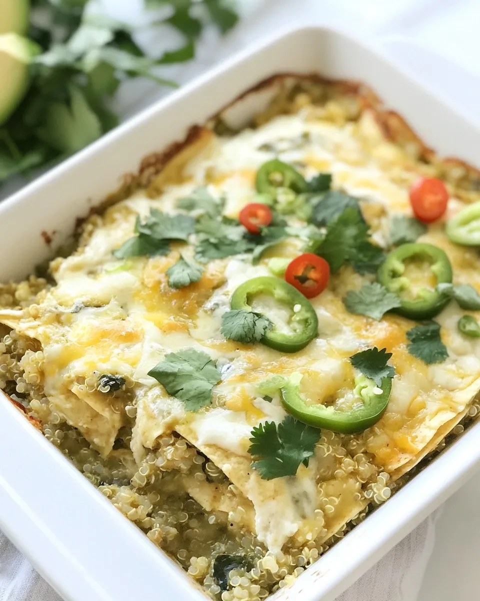 Classic Green Chile Enchilada Quinoa Bake image