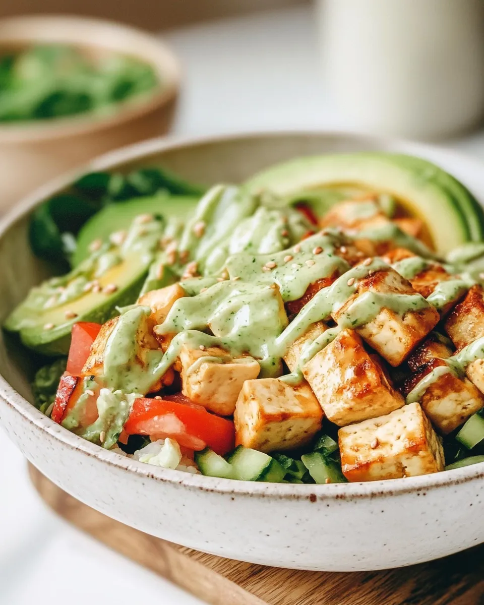 Easy Green Goddess Tofu Bowl Recipe image