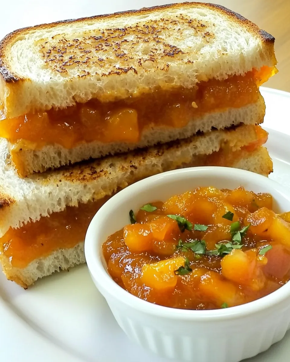 Delicious Grilled Cheese and Chutney Sandwiches shot