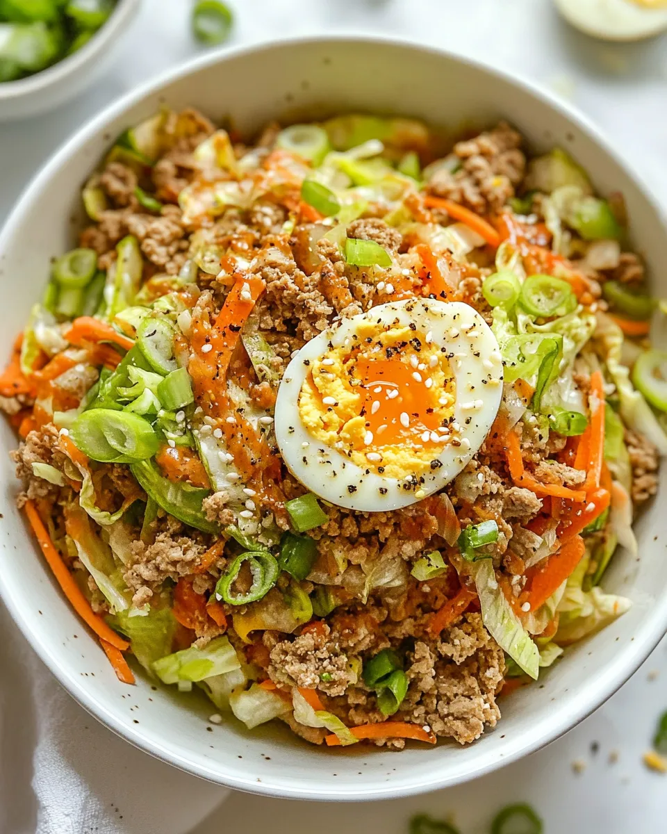 Classic Ground Turkey Egg Roll in a Bowl photo