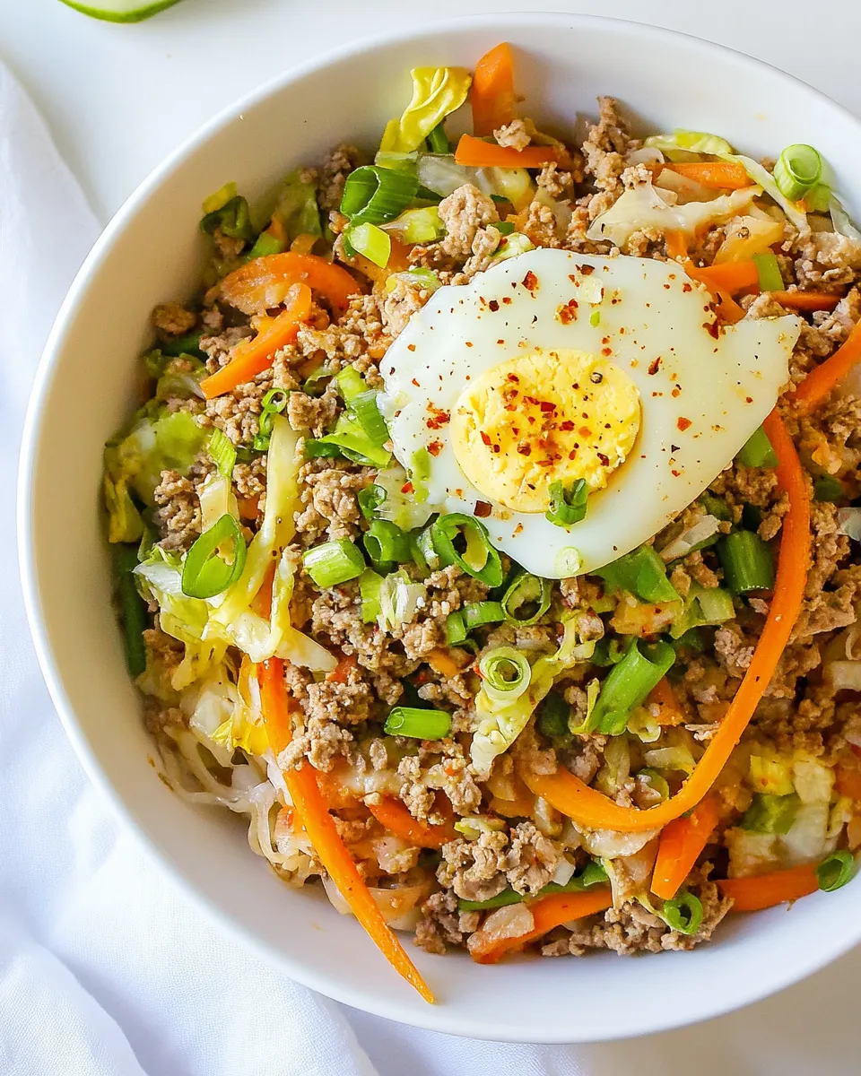 Easy Ground Turkey Egg Roll in a Bowl recipe photo