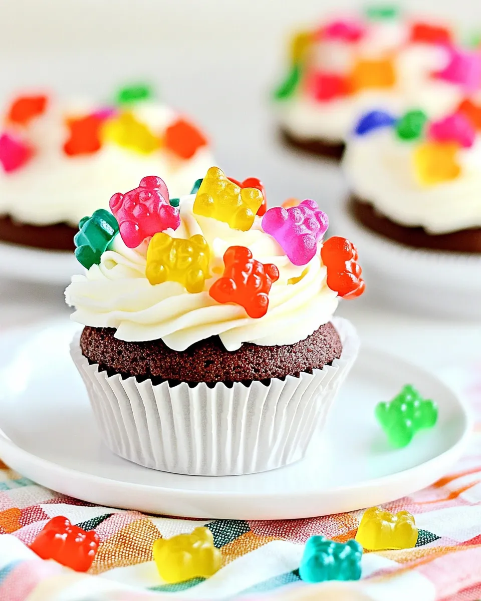 Classic Gummy Bear White Chocolate Cupcakes image