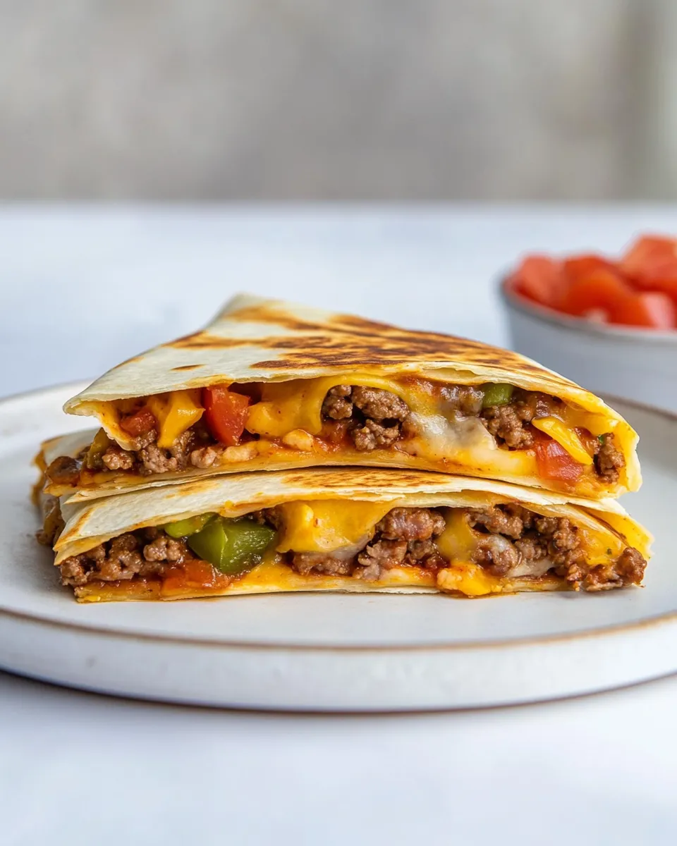 Homemade Hamburger Quesadilla photo