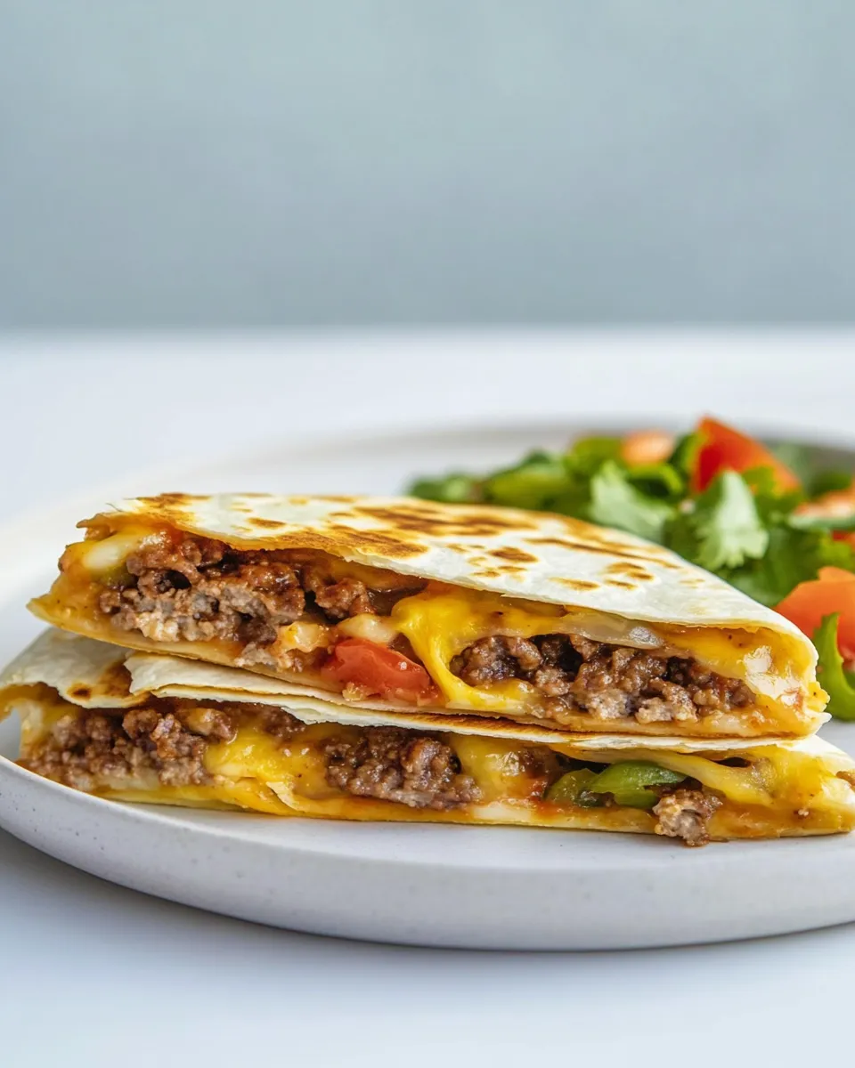 Delicious Hamburger Quesadilla shot