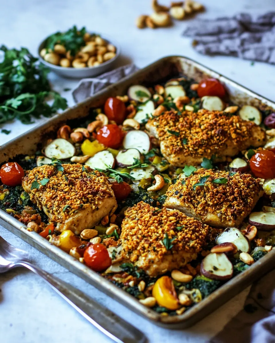 Classic Healthy Cashew Chicken Sheet Pan Dinner image