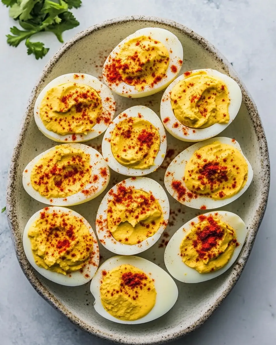 Homemade Healthy Deviled Eggs With Greek Yogurt photo