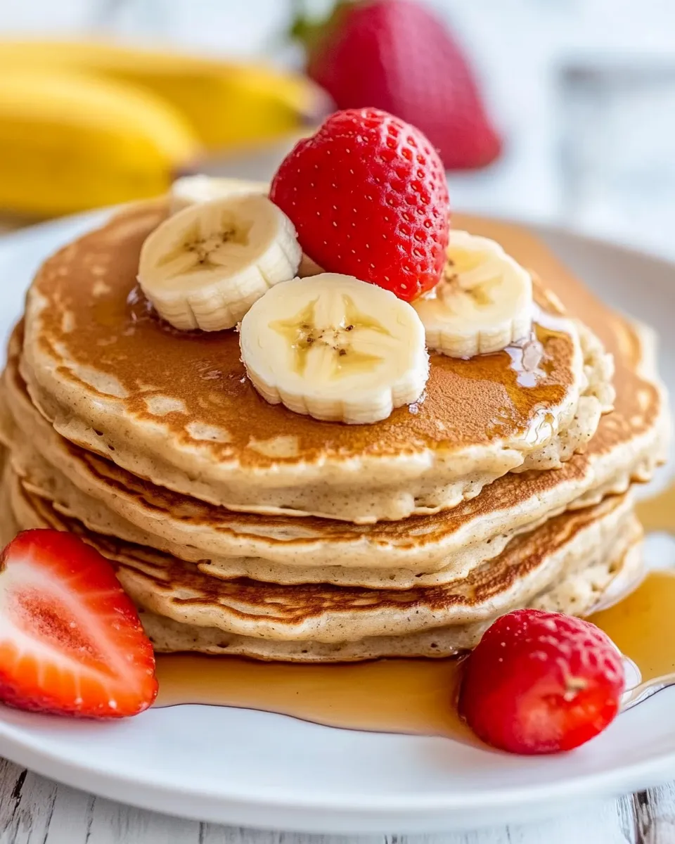 Delicious Healthy Gluten-Free Banana Oatmeal Pancakes Recipe shot
